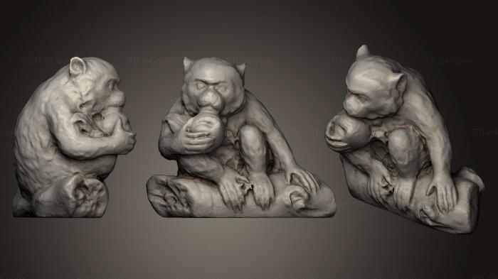Статуэтки животных (Год обезьяны, STKJ_0661) 3D модель для ЧПУ станка